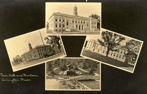 Arlington Town Hall postcard montage