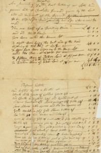 An inventory of Seth & Lydia's estate, 1790.